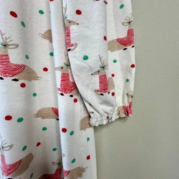 MINI BODEN Reindeer Nightgown 11-12Y 152 Red Holiday Print Christmas Nightie - Picture 5 of 7
